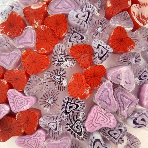 Murrine Hearts Mix COE96, 20g