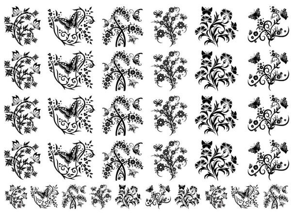 Mustavalkoiset Decal-Kuviot